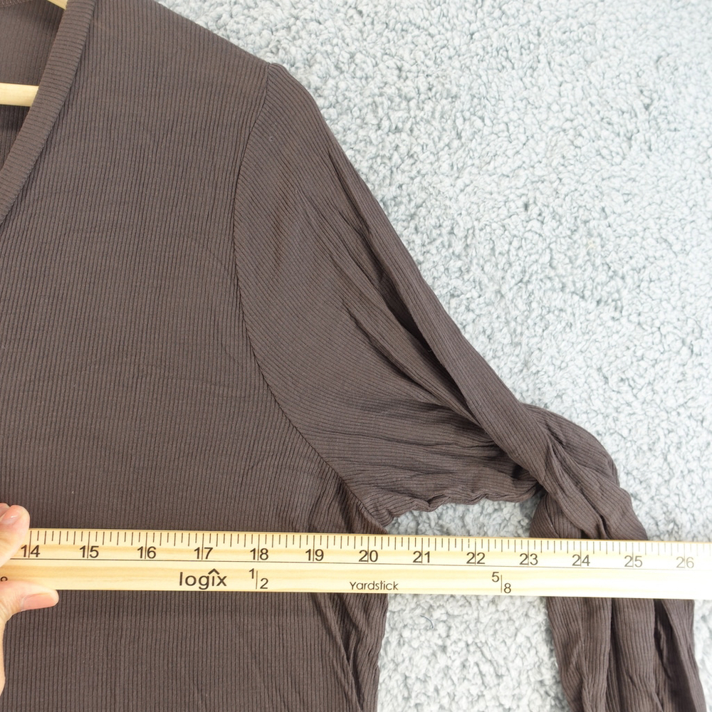 Michael Lauren REVOLVE Henley top Rayon V-neck Brown size Large NWT - Picture 6 of 8